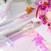 iridescent flower bouquet wrapping cellophane rainbow film valentines day gift packaging birthday wedding decor 20 inch x 10yard