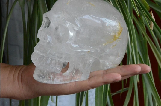 SUIRONG---412 + натуральный прозрачный кварцевый Хрустальный Череп Скелет с