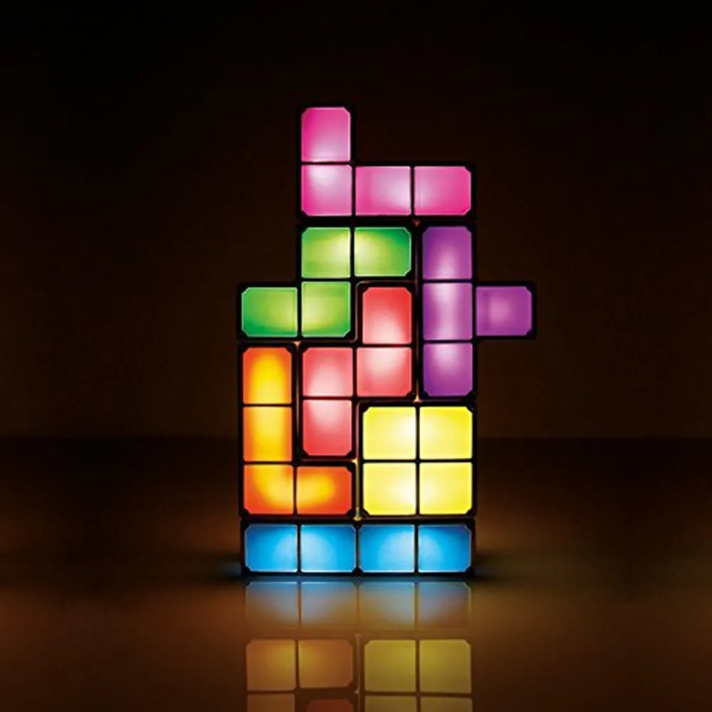 Новинка Тетрис Ночник светильник красочные штабелируемые Tangram Пазлы 7 шт.