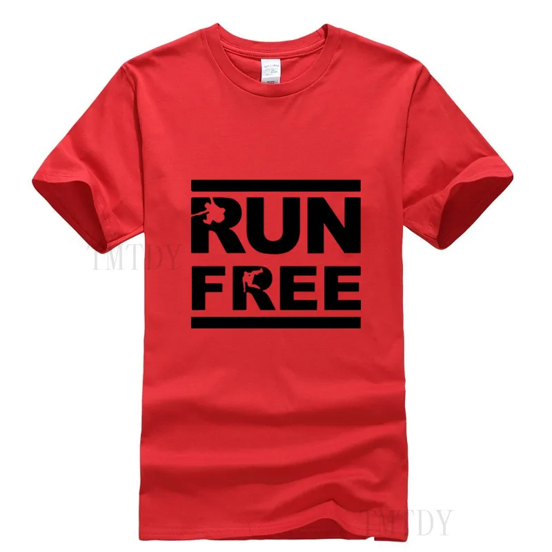 2018 летом прохладно Free Running футболка Для мужчин короткий рукав o образным вырезом