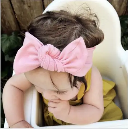 

1PCS Newborn Bowknot Rabbit Ear Baby Headband Girls Hair knitted Hair Bands Headwear Kids Elastic Children Hair Accessories