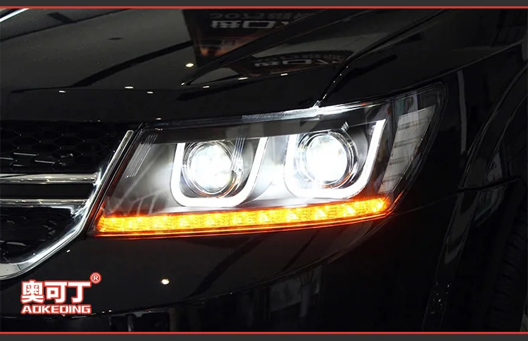 AKD автомобильный Стайлинг для Fiat Freemont фары 2012- Dodge JCUV светодиодный фонарь DRL Bi Xenon объектив Высокий Низкий луч парковка противотуманная фара