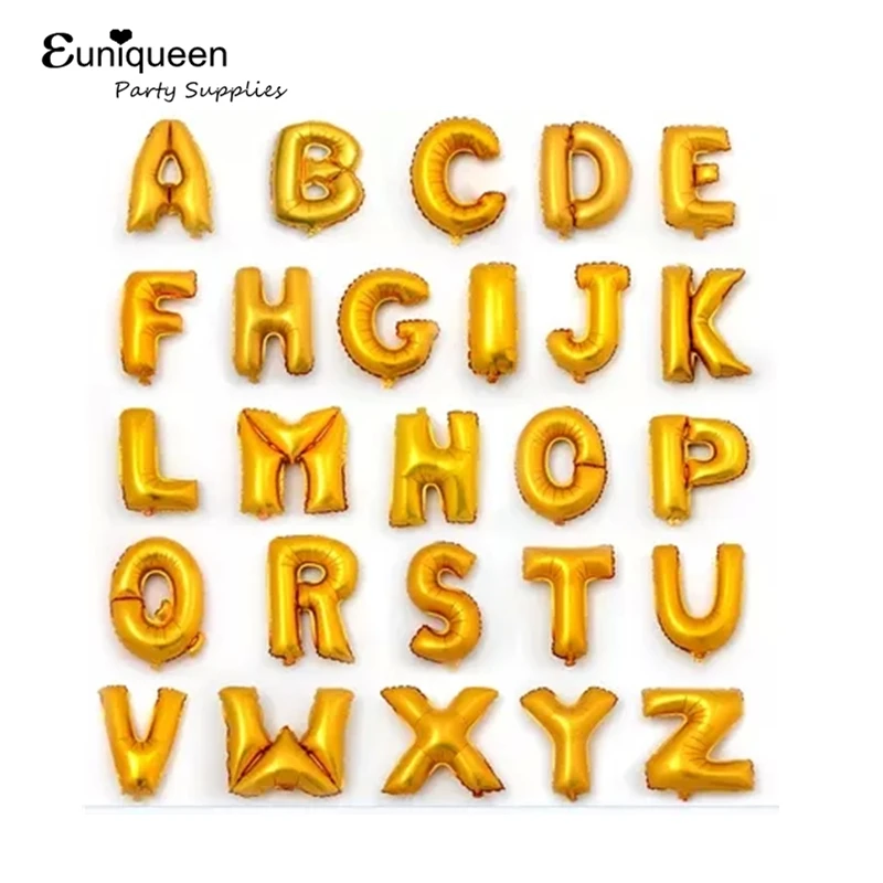 17 дюймов Золотая буква алфавита воздушный шар из фольги День рождения новогодний