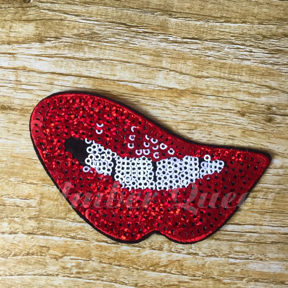 Одежда с вышитыми железными заплатками для одежды 5 шт. красные блестки