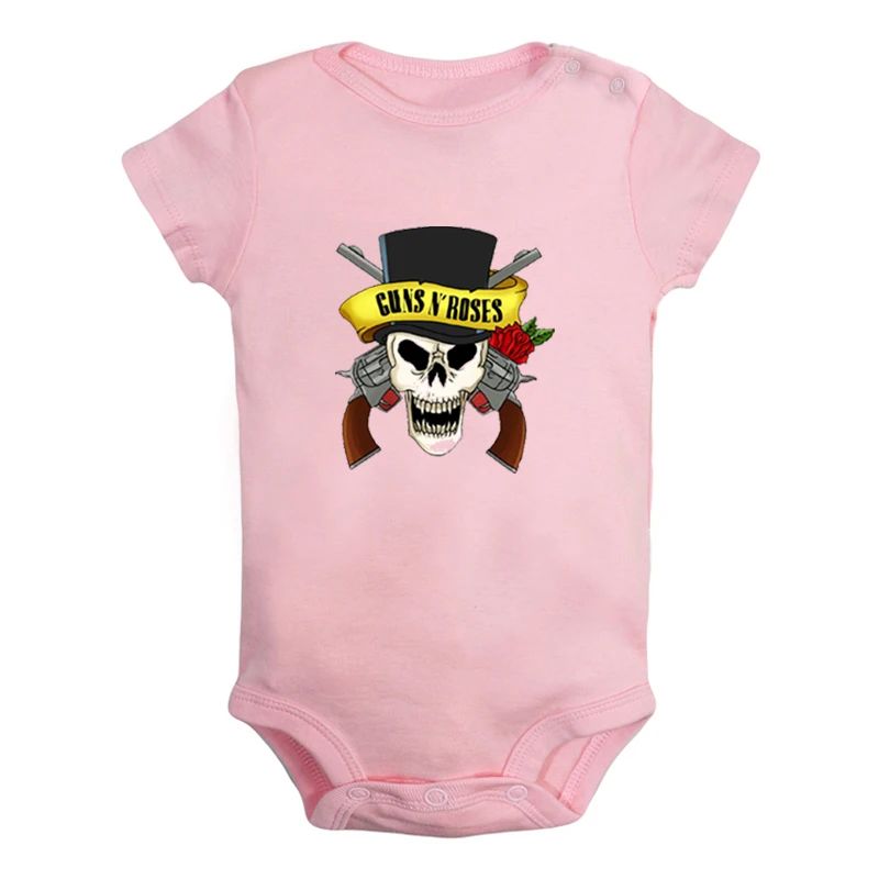 ieBodysuits1000P Guns N' рок-группа, розы, Одежда для новорожденных девочек и мальчиков, комбинезон с короткими рукавами, комбинезон, хлопок - Цвет: ieBodysuits1000P