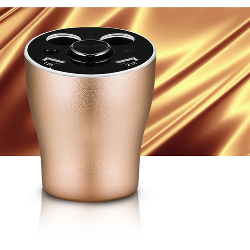 Универсальный Автомобиль Энергии Чашки с 2 cigaretee легче Порта USB Беспроводные