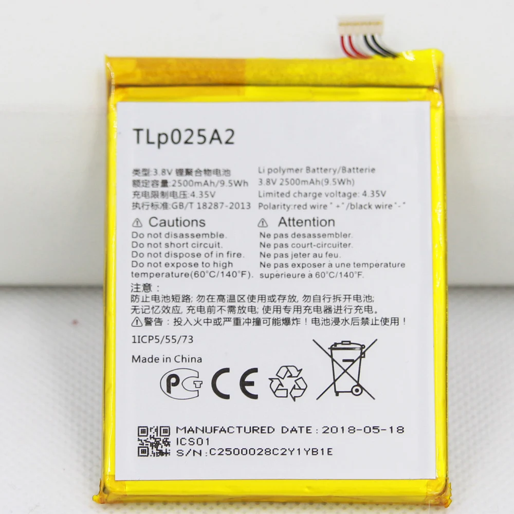 ISUNOO 10 шт./лот 2500 мАч внутренняя Замена батареи для Alcatel One Touch TLp025A2