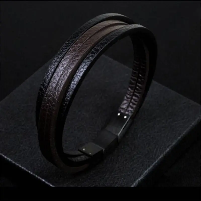 2018 новый дизайн многослойный Плетеный браслет ручной работы из натуральной кожи