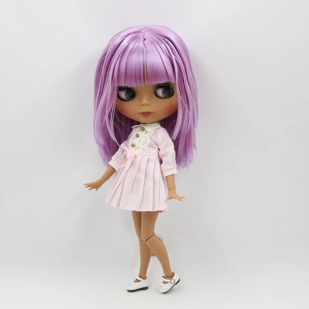ICY DBS Blyth 1/6 bjd dolls with black skin nude joint body and matte face purplr curly hair BL2137 | Игрушки и хобби