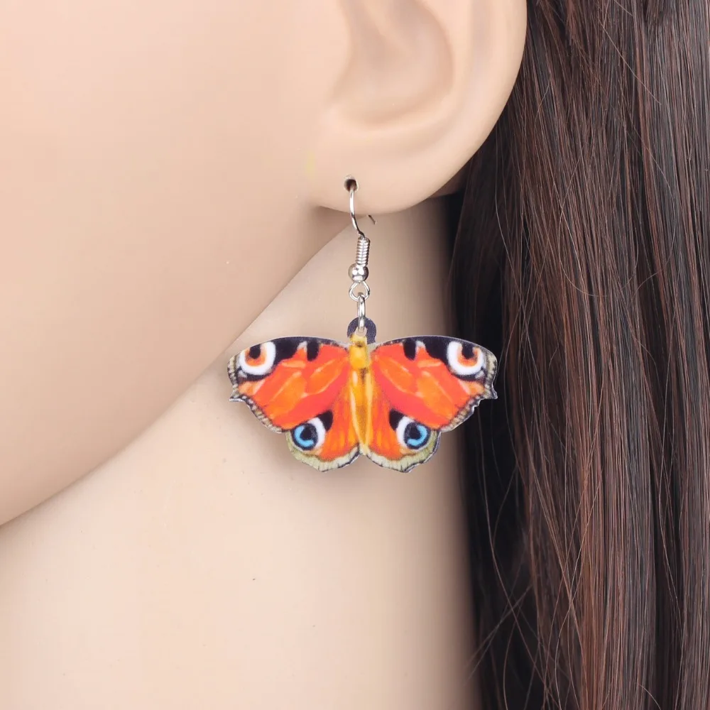 Bonsny уникальные акриловые серьги-бабочки Junonia Almana большие висячие Висячие летние