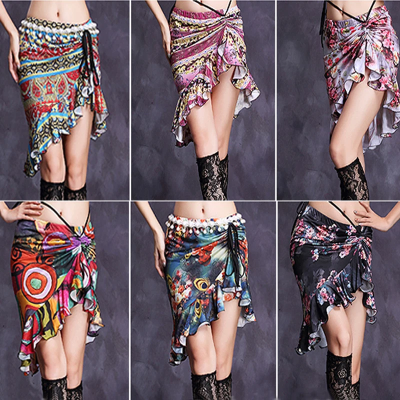 

More Colors 2018 New Women Bellydance Clothes Fishtail Skirts Professional Wrapped Spandex Belly Dance Short Skirts