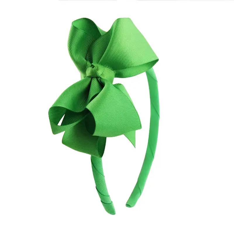 Green C Новинка, 98 цветов, повязка для волос с бантом для девочек, детская цельная повязка для волос с корсажной лентой ручной работы, аксессуары для волос в горошек, головной убор - Цвет: Green C
