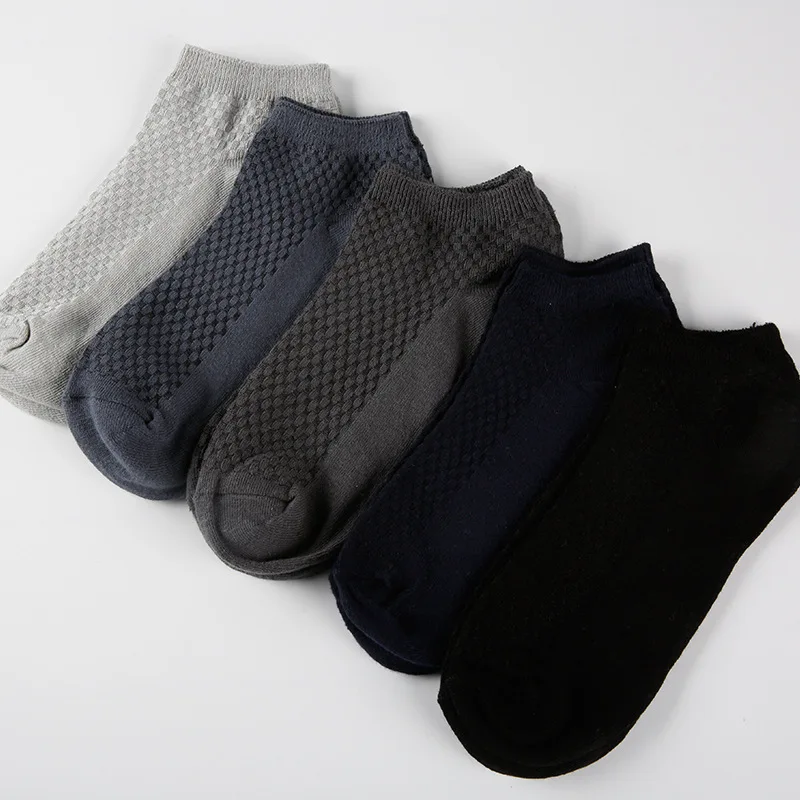 5 Pairs/lot Men Socks Business Bamboo Fiber Short Ankle Spring Autumn Breathable Calcetine Sock Male Meias Crew | Мужская одежда