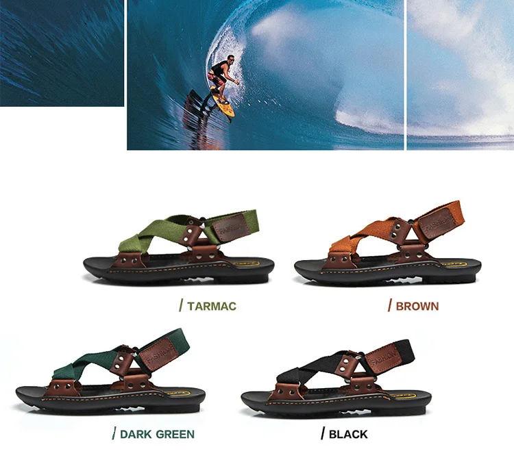 Toursh босоножки из натуральной кожи Для мужчин Пляжная Летняя обувь Сандалии для