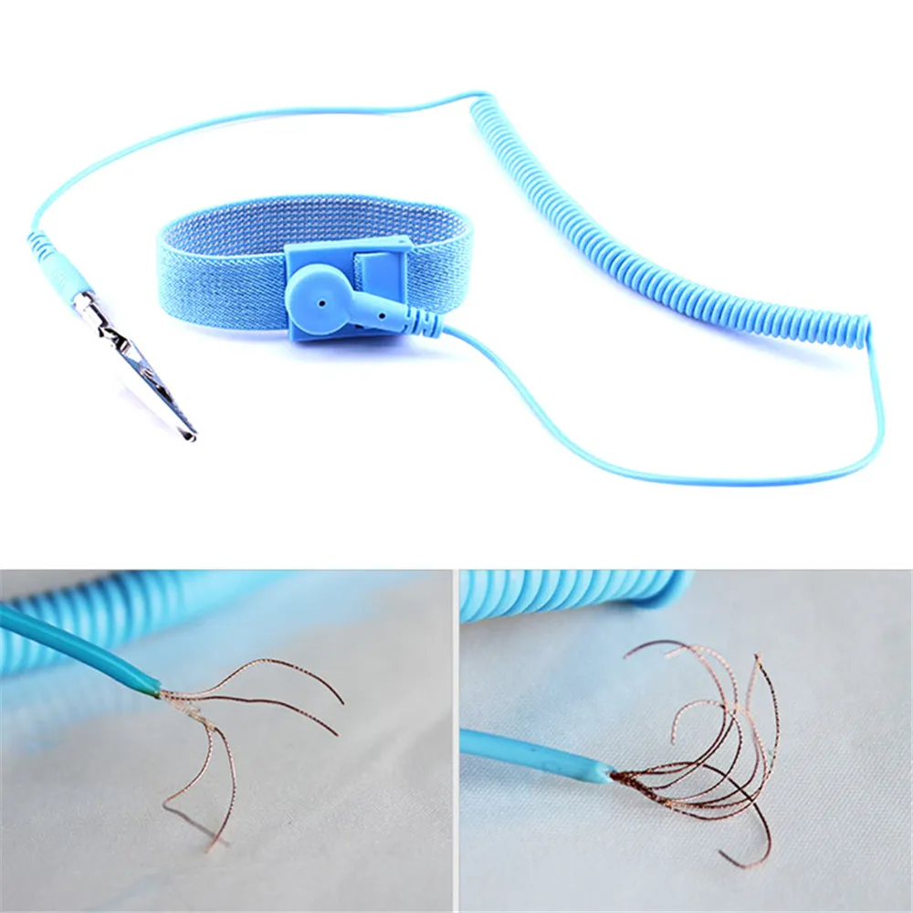 Новый Синий Антистатический регулируемый браслет электростатический