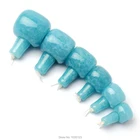 Высококачественные бусины 12-22 мм в форме натуральной колонны синего аквамарина, тибетский гуру, сделай сам, креативные ювелирные изделия, незакрепленные бусины, 1 комплект, wj275