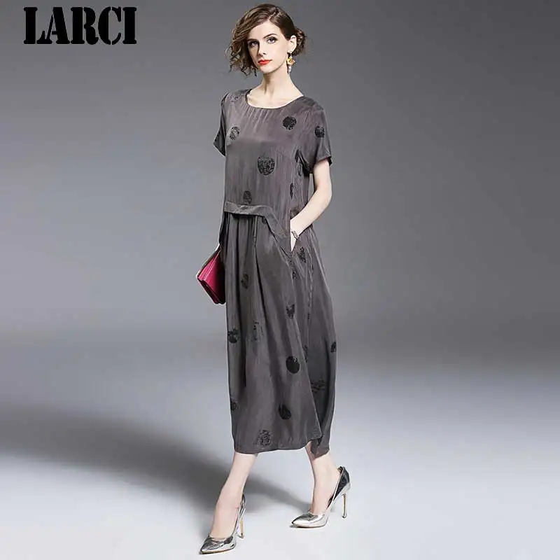 LARCI Европа Модные брендовые женские Большие размеры платье высокого качества в