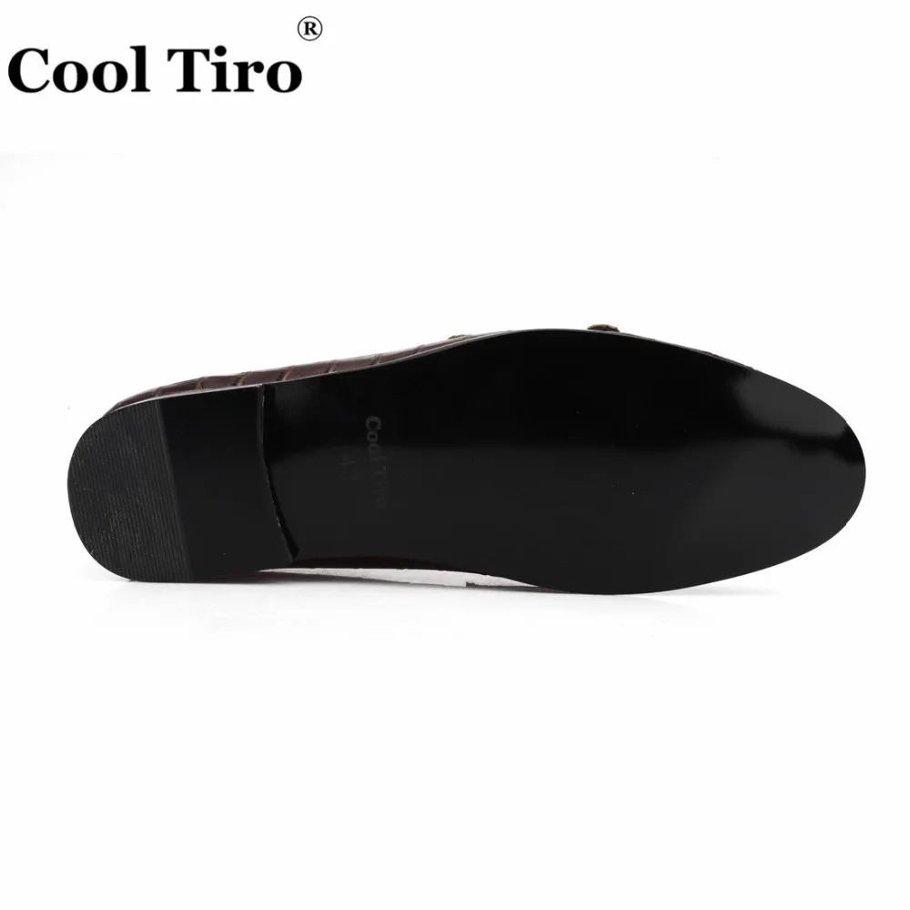COOL TIRO Crocodile print Double-Monk Loafers Men Moccasins SmokingSlippers Wedding Dress Shoes Men's Flats Casual Leather | Обувь