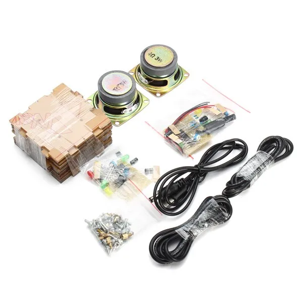 С корпусом DIY музыкальный спектр светодиодный комплект вспышки+ DIY усилитель динамик комплект Акриловый чехол
