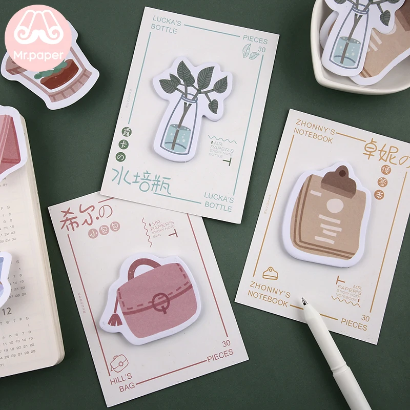 Mr Paper 30 шт./лот блокнот С КАКТУСОМ для ежедневной жизни с липкими нотами дневник