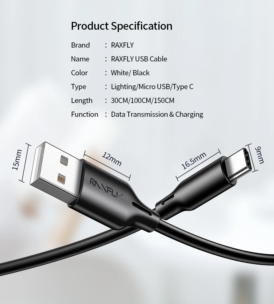 USB raxfly type-C кабель для samsung S9 S8 быстрая Синхронизация данных USB-C провод для зарядки телефона USB шнур для зарядного устройства для Xiaomi Mi9 Redmi Note 7