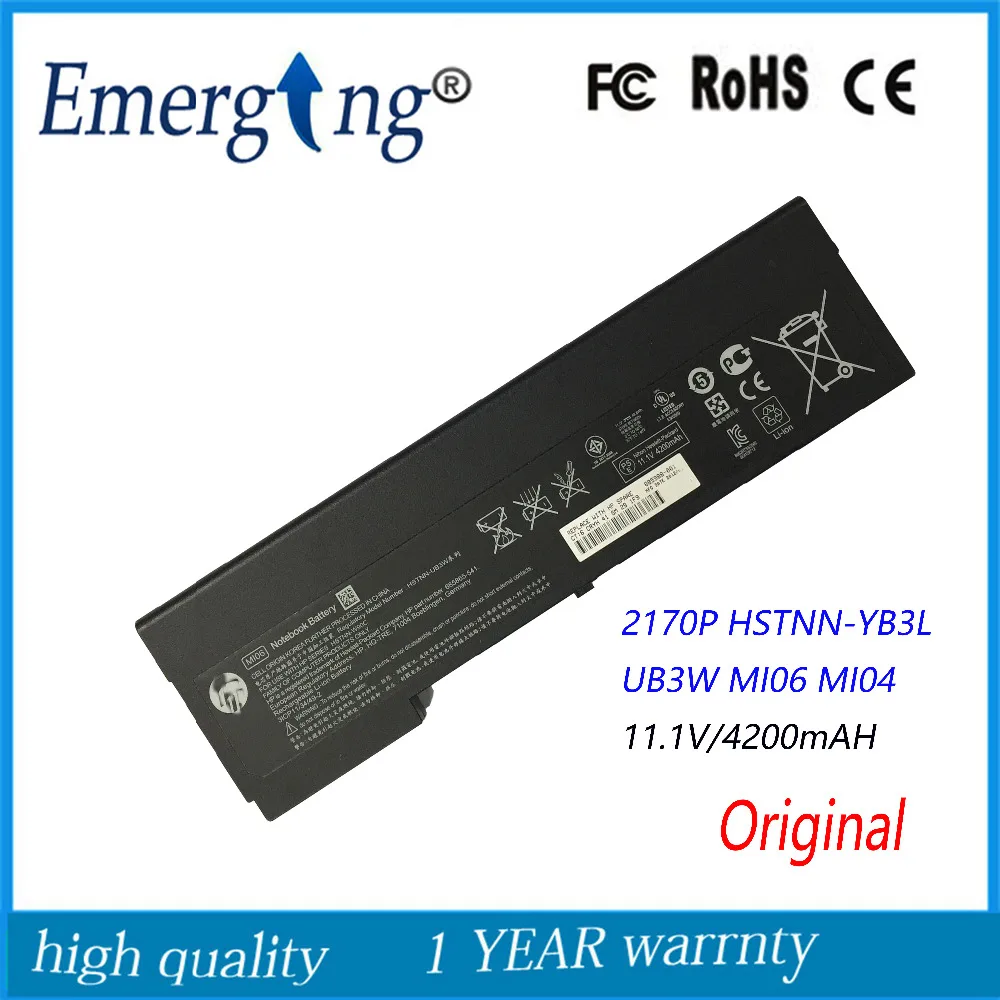 11 1 V 4200Mah Новый оригинальный аккумулятор для ноутбука HP 2170p MI06 HSTNN UB3W|battery for hp|laptop