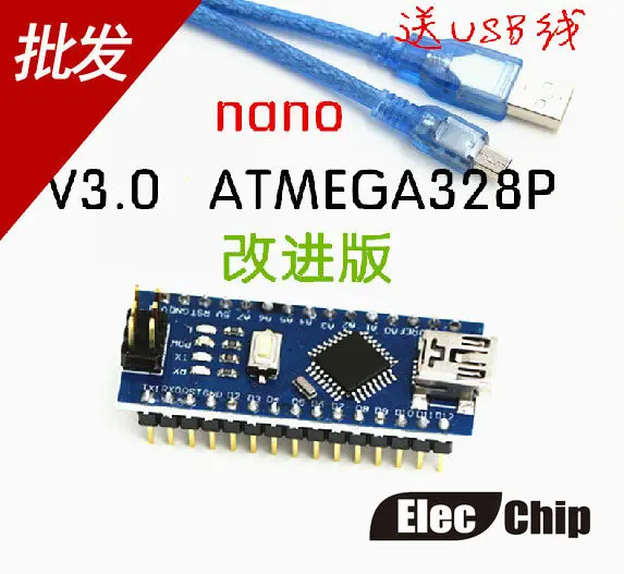 1 шт. Nano 3 0 контроллер совместим с arduino nano CH340 USB драйвер кабелем v3.0 ATMEGA328P|driver