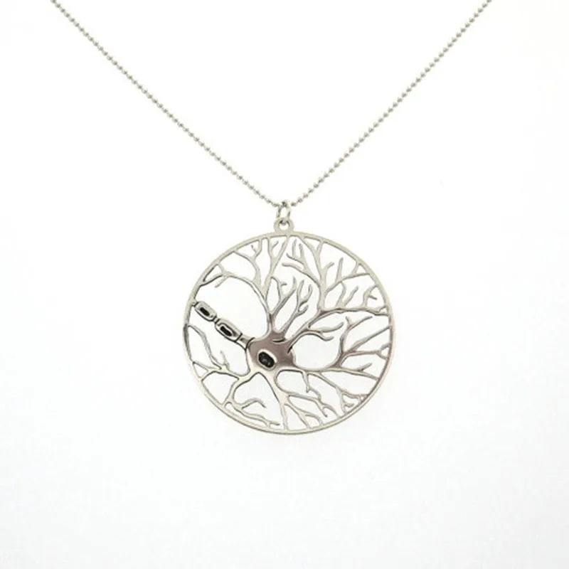 Цепочка-неурон в форме мозга-психологическое ожерелье-биология Ювелирная