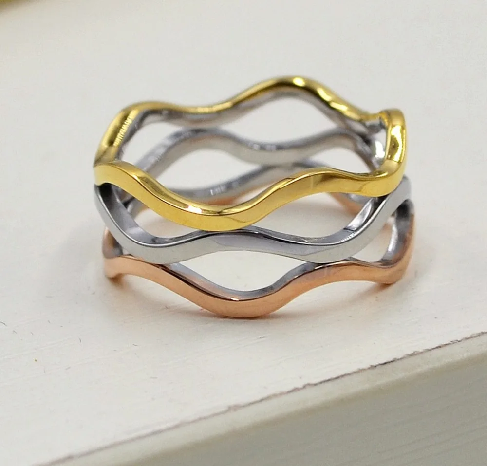 Martick европейские брендовые простые Стильные Кольца цвета розового золота в форме