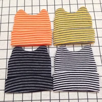 2019 autumn and winter new boys and girls baby childrens hat striped cat ears spring and autumn hat baby cotton line head cap