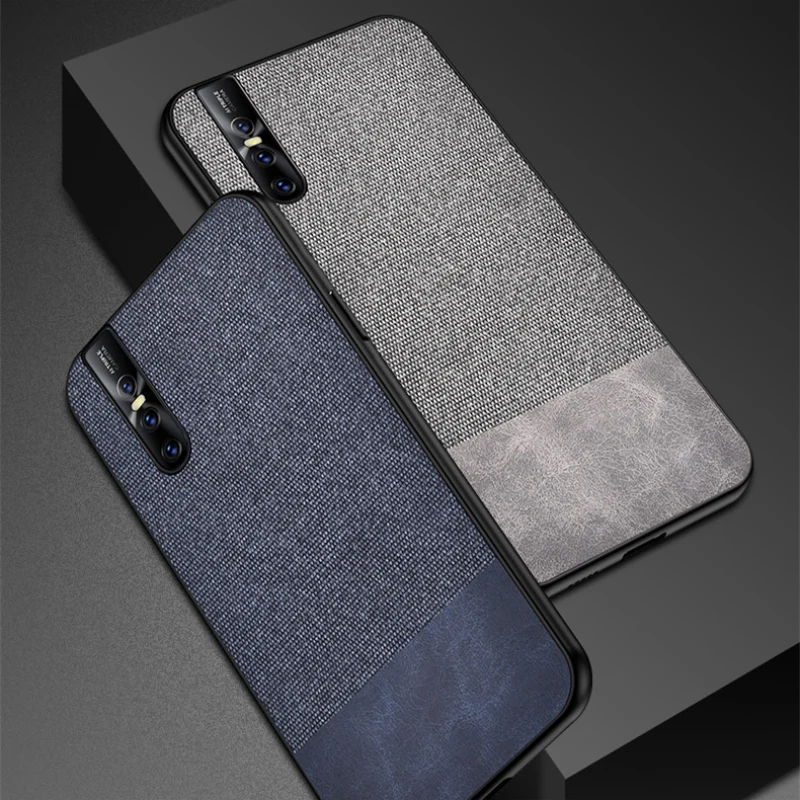 Тканевый чехол для Vivo V15 Pro мягкая силиконовая ткань жесткая задняя крышка из