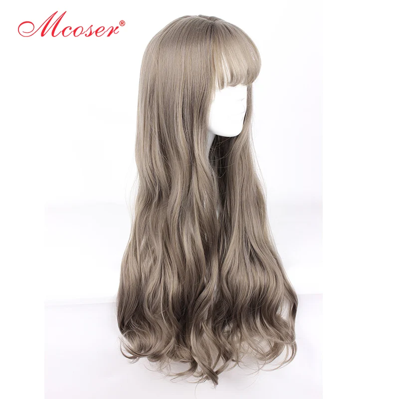 MCOSER 70CM Japan and South Korea Synthetic Hair Air Bang Mix Color Harajuku Cosplay Wig 100% High Temperature Fiber | Шиньоны и парики