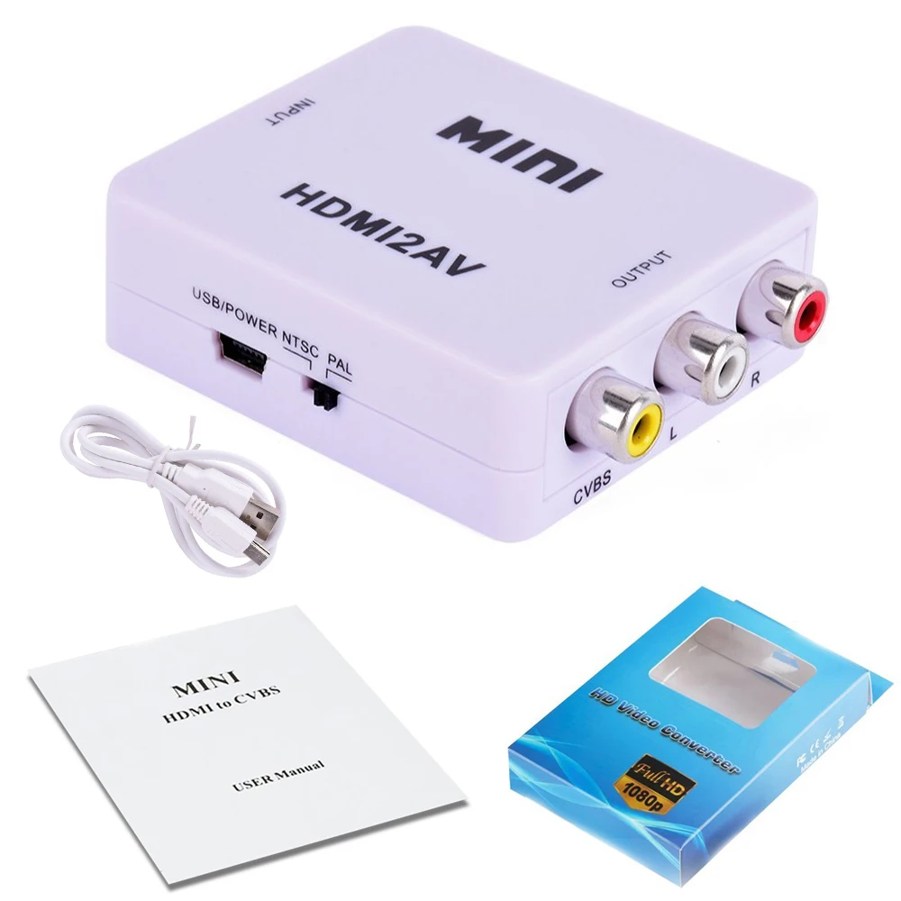 Конвертер Aikexin HDMI в AV 1080P RCA CVBs композитный мини конвертер HDMI2AV адаптер с