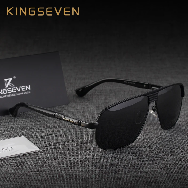 KINGSEVEN, Новое поступление, поляризационные солнцезащитные очки, мужские, фирменный дизайн, модные, защита глаз, солнцезащитные очки с аксессуарами, коробка, gafas de sol