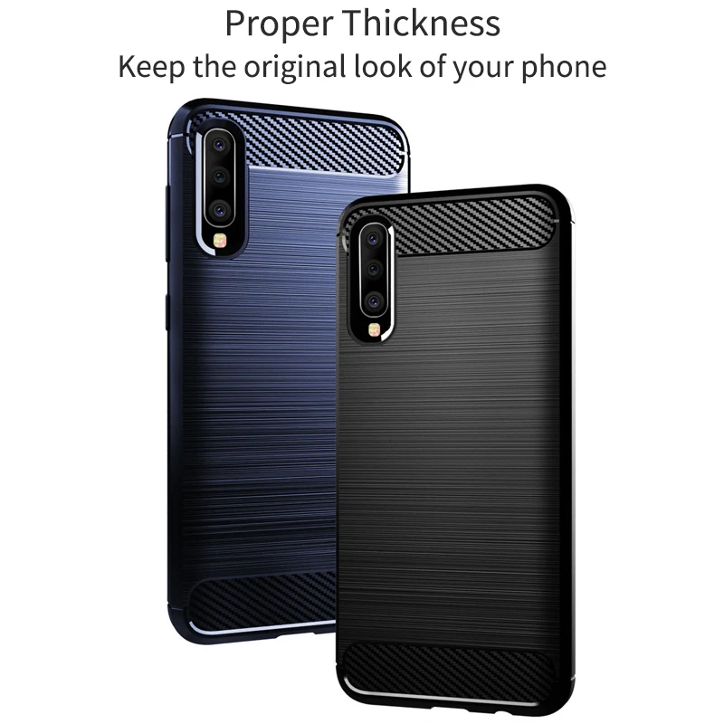 Для samsung A30 чехол Оригинальное углеродное волокно мягкая Броня силиконовый для