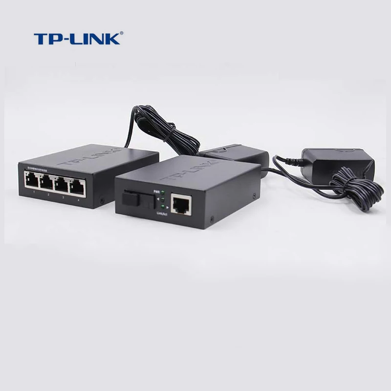 TP Link волоконно оптический трансивер медиаконвертер 10/100 м 4 RJ45 одиночное волокно SC