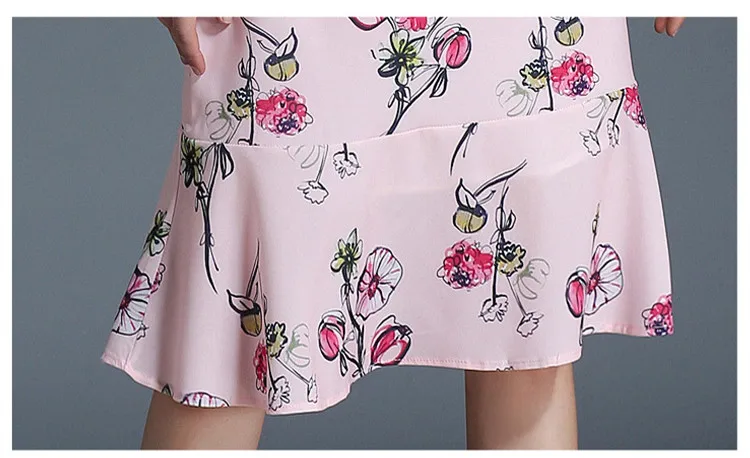 Цветочный принт летнее платье Для женщин 2018 Винтаж шифоновое женский розовый