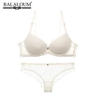 Комплект нижнего белья женский, пуш-ап, кружевной, 5 цветов, размер в ассортименте, 2 шткомплект