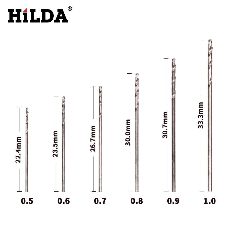 HILDA 120 шт. спиральное сверло из быстрорежущей стали с прямым хвостовиком ореховая