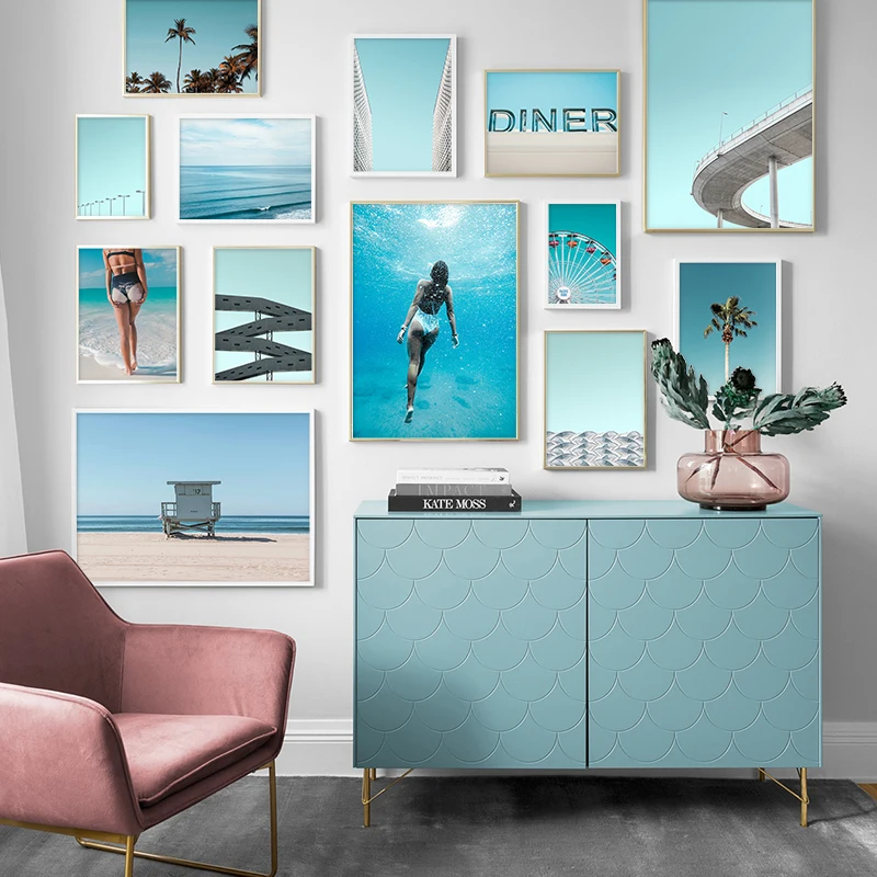 Landscape Canvas Poster Nordic Style Sky Ocean Beach Wall Art Print Painting Picture For Living Room Scandinavian Home Decor | Дом и сад