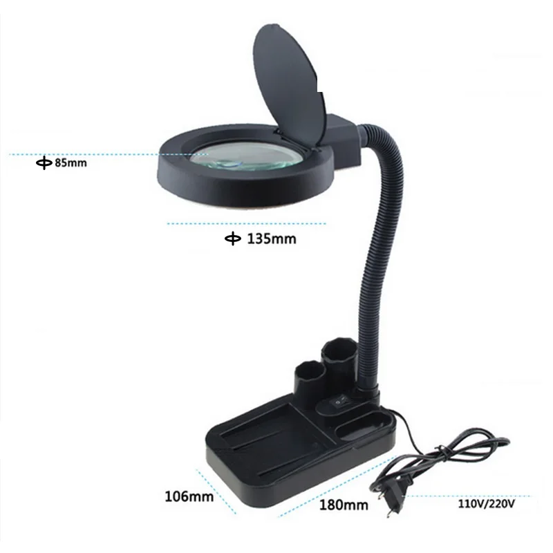 Светодиодная подсветка лупа Настольная лампа для чтения гибкая Сварка