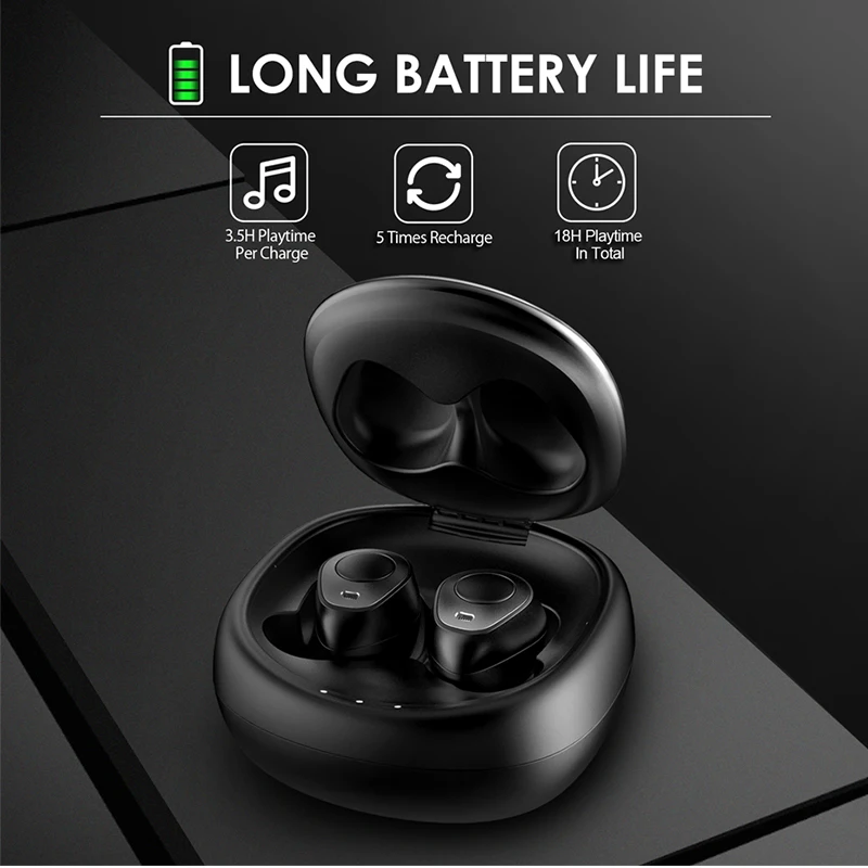 ANBES наушники вкладыши TWS Bluetooth V5.0 Водонепроницаемый Беспроводной Hands free