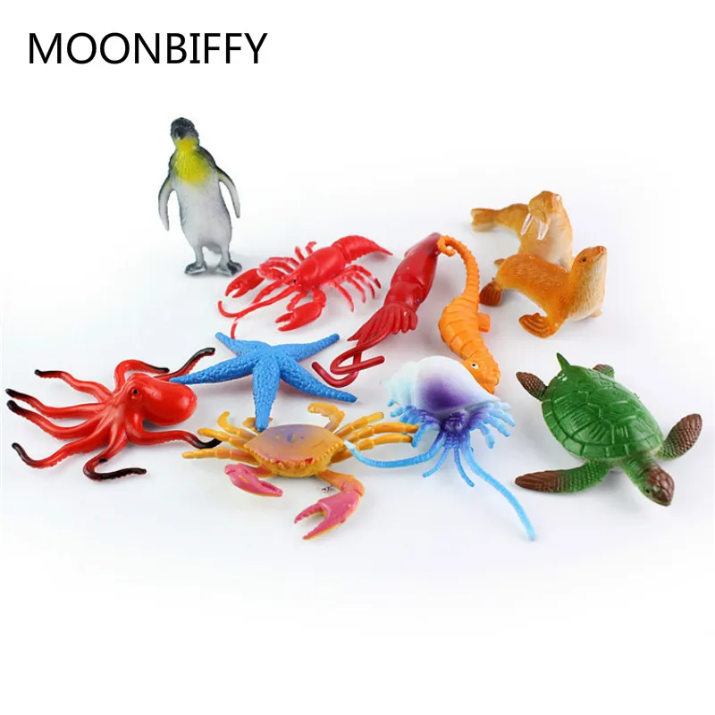 Мини 24 шт./компл. пластиковая морская модель животного игрушечная фигурка