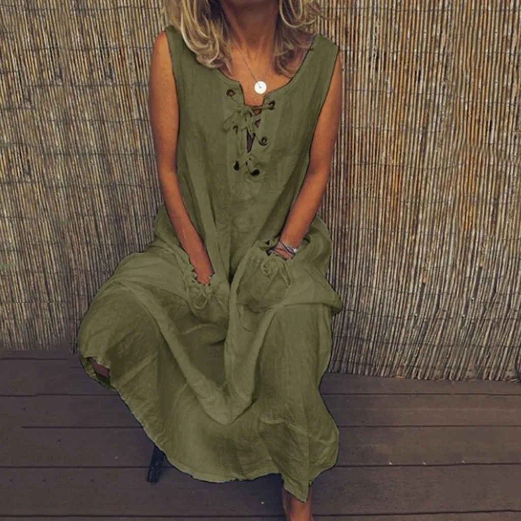 Свободные богемные без рукавов повседневные женские плотные в повседневном