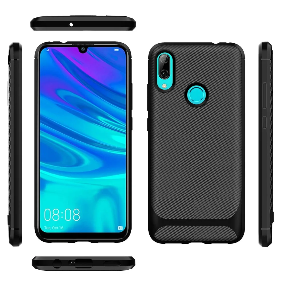 GKK чехол из углеродного волокна для Huawei P smart 2019 мягкий ТПУ усиленный слой анти-шок