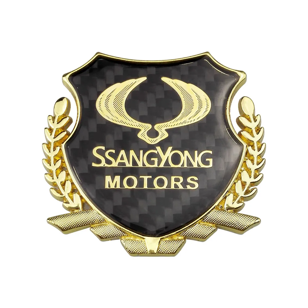 Gold Металлическая Автомобильная наклейка, Эмблема Для Ssangyong ActYon Tivolan Korando Rodius Rexton 2 Kyron Tivoli Musso, аксессуары - Название цвета: Gold