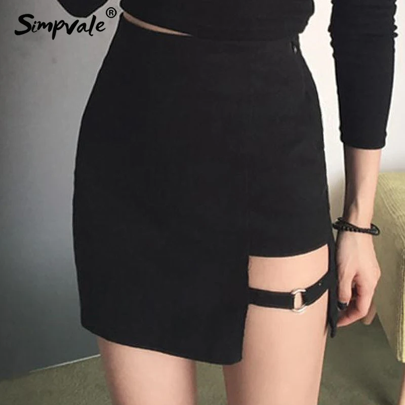 SIMPVALE Женская короткая черная летняя юбка-карандаш Облегающие юбки с высокой