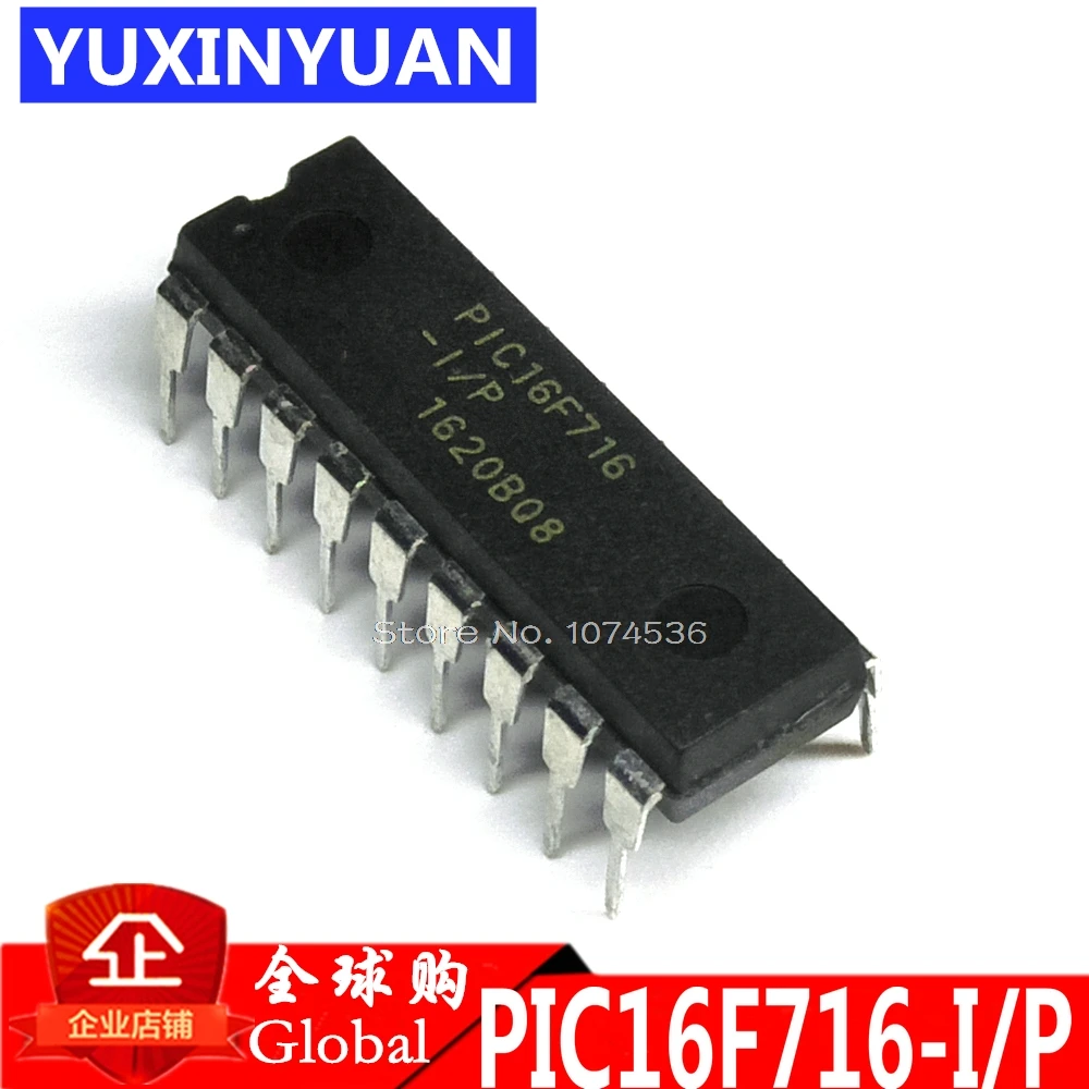 10 шт./лот PIC16F716-I/P PIC16F716 16f716 DIP-18 новый оригинальный IC MCU 8BIT 3.5KB флэш-18DIP | Электронные