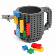 Сборка-на кирпичной кружке DIY выпуклые блоки кофейные кружки 350 мл креативная посуда для напитков BPA кружка подарки на день рождения Tazas