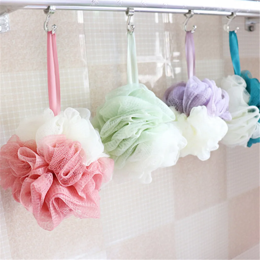 Щетка для тела губка щетка ванны с натуральной щетиной Loofah душа Pouf сетчатый мяч
